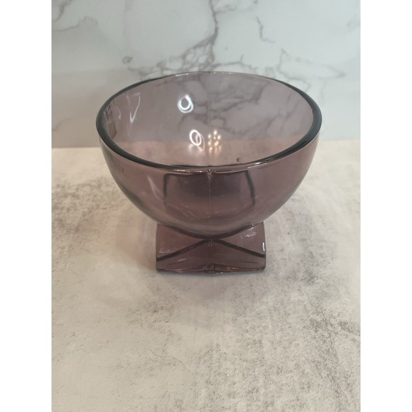 Vtg Viking Amethyst Scroll Oval Bowl Hand Made - Picture 6 of 9